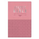 NLT Pink Pattern Faux Leather Standard Bible Thumb Indexed